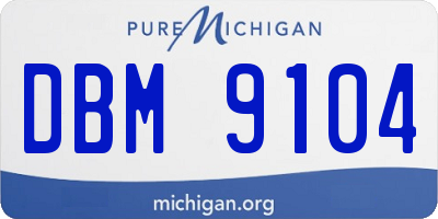 MI license plate DBM9104