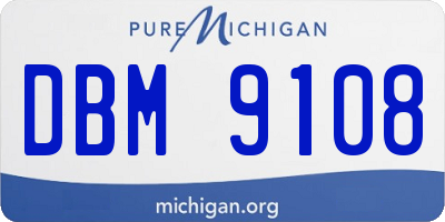 MI license plate DBM9108