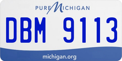 MI license plate DBM9113
