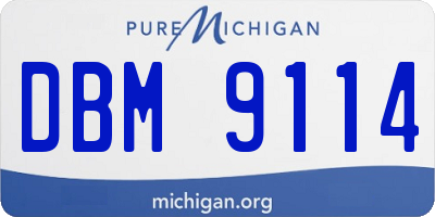 MI license plate DBM9114