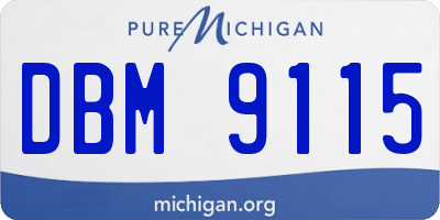 MI license plate DBM9115