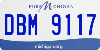 MI license plate DBM9117