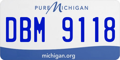 MI license plate DBM9118