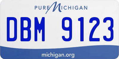 MI license plate DBM9123