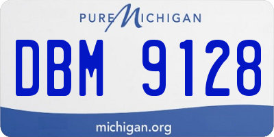 MI license plate DBM9128