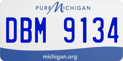 MI license plate DBM9134
