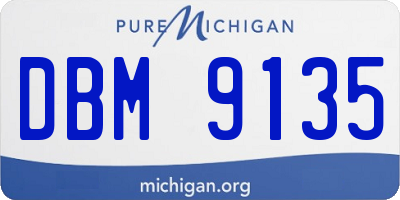 MI license plate DBM9135