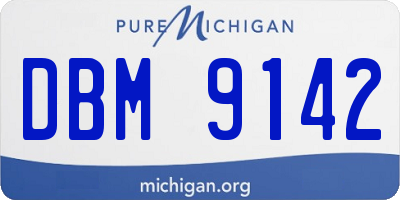 MI license plate DBM9142