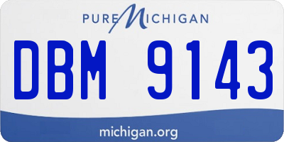 MI license plate DBM9143