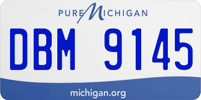 MI license plate DBM9145