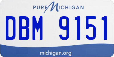 MI license plate DBM9151