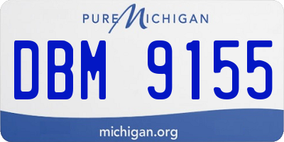 MI license plate DBM9155