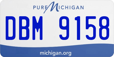 MI license plate DBM9158