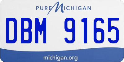 MI license plate DBM9165