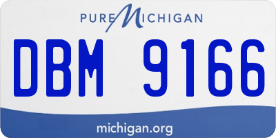 MI license plate DBM9166
