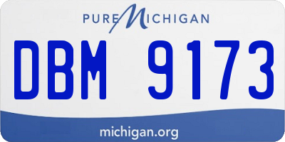 MI license plate DBM9173