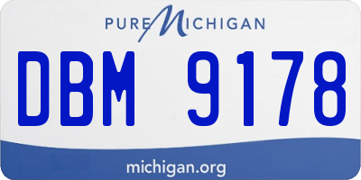 MI license plate DBM9178