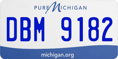 MI license plate DBM9182