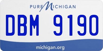 MI license plate DBM9190