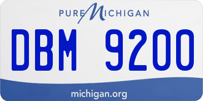 MI license plate DBM9200