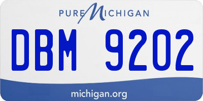MI license plate DBM9202