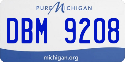 MI license plate DBM9208