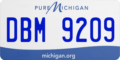 MI license plate DBM9209