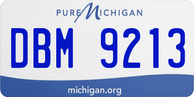 MI license plate DBM9213