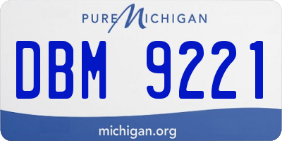 MI license plate DBM9221