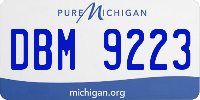 MI license plate DBM9223