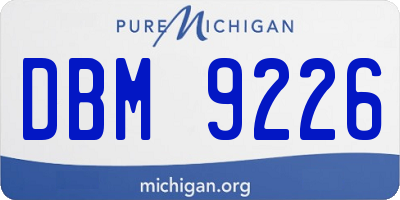 MI license plate DBM9226