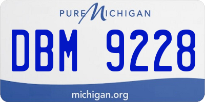 MI license plate DBM9228