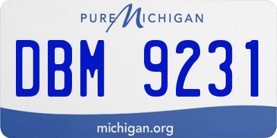 MI license plate DBM9231