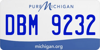 MI license plate DBM9232