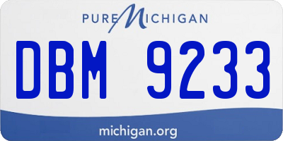 MI license plate DBM9233