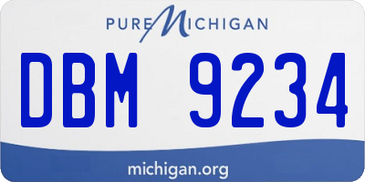MI license plate DBM9234