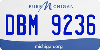 MI license plate DBM9236