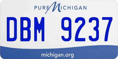MI license plate DBM9237