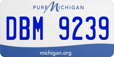 MI license plate DBM9239