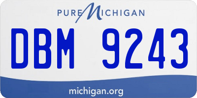 MI license plate DBM9243