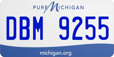 MI license plate DBM9255