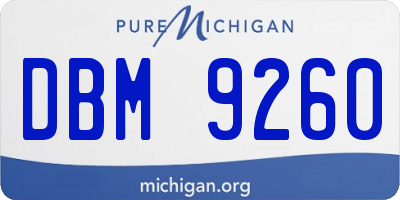 MI license plate DBM9260
