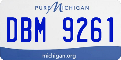 MI license plate DBM9261