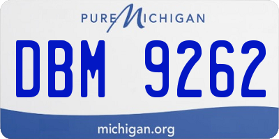 MI license plate DBM9262