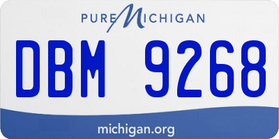 MI license plate DBM9268