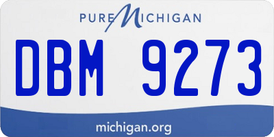 MI license plate DBM9273