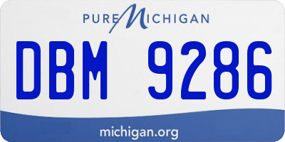 MI license plate DBM9286