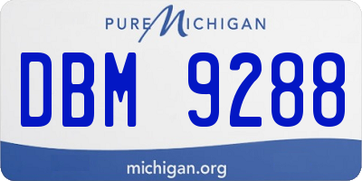 MI license plate DBM9288