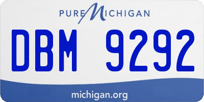MI license plate DBM9292