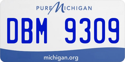 MI license plate DBM9309